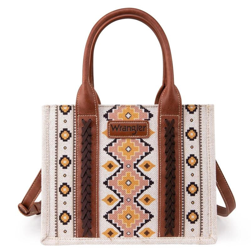 Wrangler Southwestern Dual Sided Print Small Canvas Tote/Crossbody