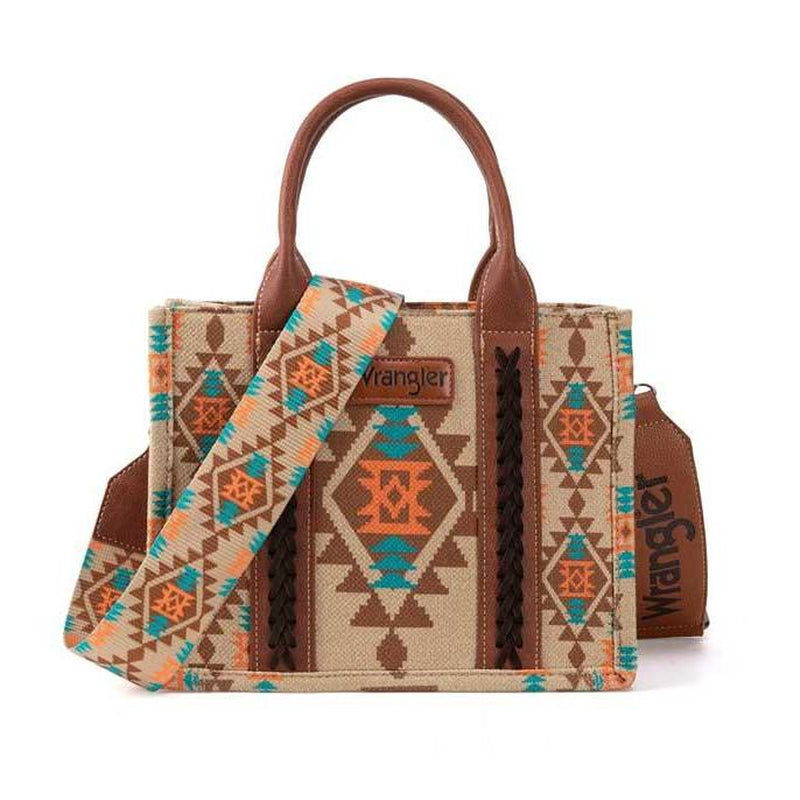 Wrangler Southwestern Dual Sided Print Small Canvas Tote/Crossbody