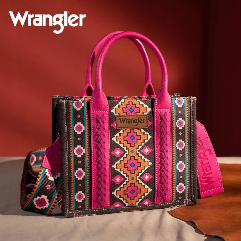 Wrangler Southwestern Dual Sided Print Small Canvas Tote/Crossbody