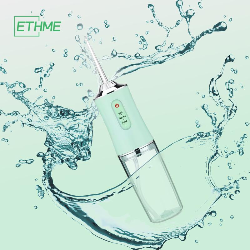 ETHME A8 Plaque Remover Portable Burst Pink Water Flosser Powerful Oral Rinse with 3 Cleaning Modes and 4 Jets Cordless and Effective Tooth Cleaning